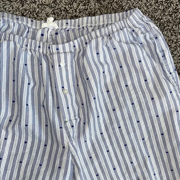 Aerie Light Blue and White Striped Pajama Pants Medium - Picture 3 of 6